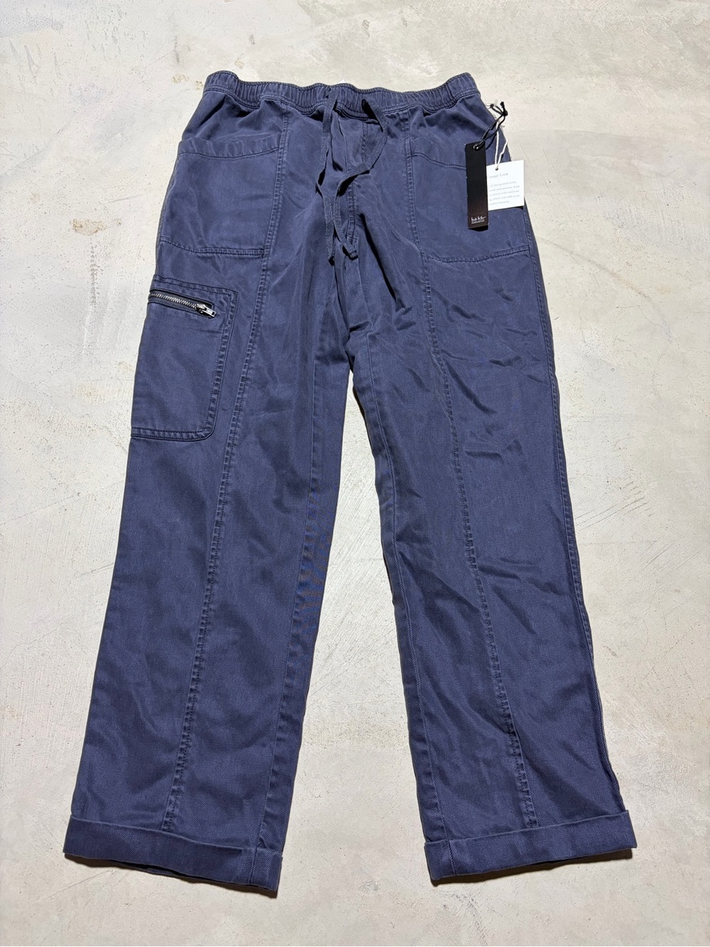 Nicole miller New York NWT Relaxed Drawstring Pants blue vintage look small